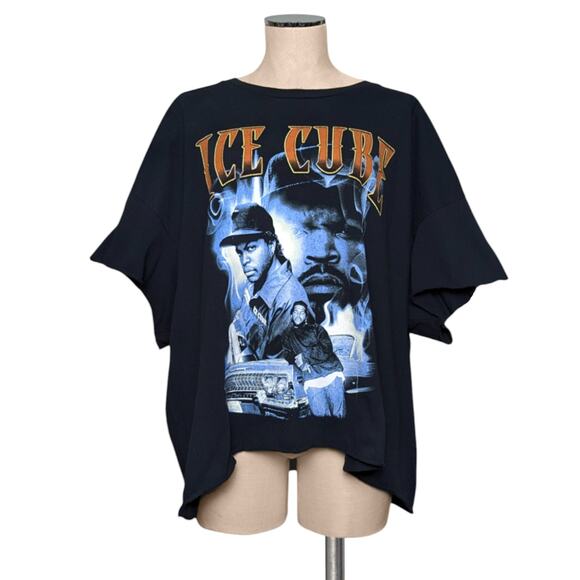 ICE CUBE Graphic Print Oversized Cut Off T-Shirt 3XL - Picture 1 of 2